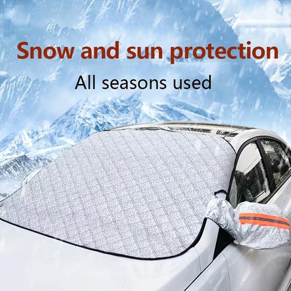 Winter Windshield Covers for Ice and Snow&Winter Car Essentials, Car Anti-Snow Cover, Frost Ice Windscreen Covers with Magnetic Edges,Snow Windshield Cover Automotive Exterior Accessories