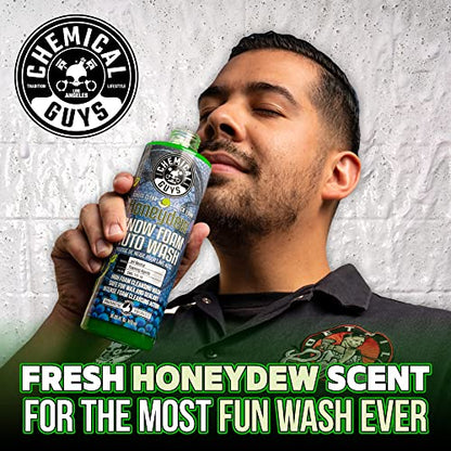 Chemical Guys, Honeydew Snow Foam Car Wash Soap for Foam Cannons, 16 oz | Works with foam cannons, foam guns or bucket washes, safe for cars, trucks, motorcycles, RVs, honeydew scent - size: 16 Fl Oz (Pack of 1), style: HONEYDEW