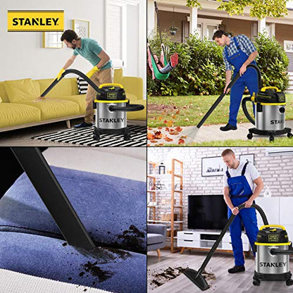 STANLEY 3 Gallon Wet Dry Vacuum, Powerful 4 Peak HP Motor, Portable Stainless Steel 3 in 1 Multifunctional Shop Vacuum with Blower, Model: SL18136 - size: 3 Gallon, 4.0 HP
