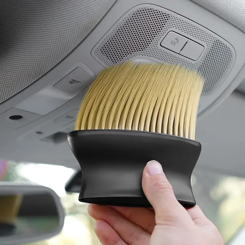 Soft Car Brush 2-in-1 Car Detailing Brush Set-Soft & Stiff Bristles -ABS Resin -for Dashboard, Air Vents, Button Detailing Auto Interior Cleaning Tools