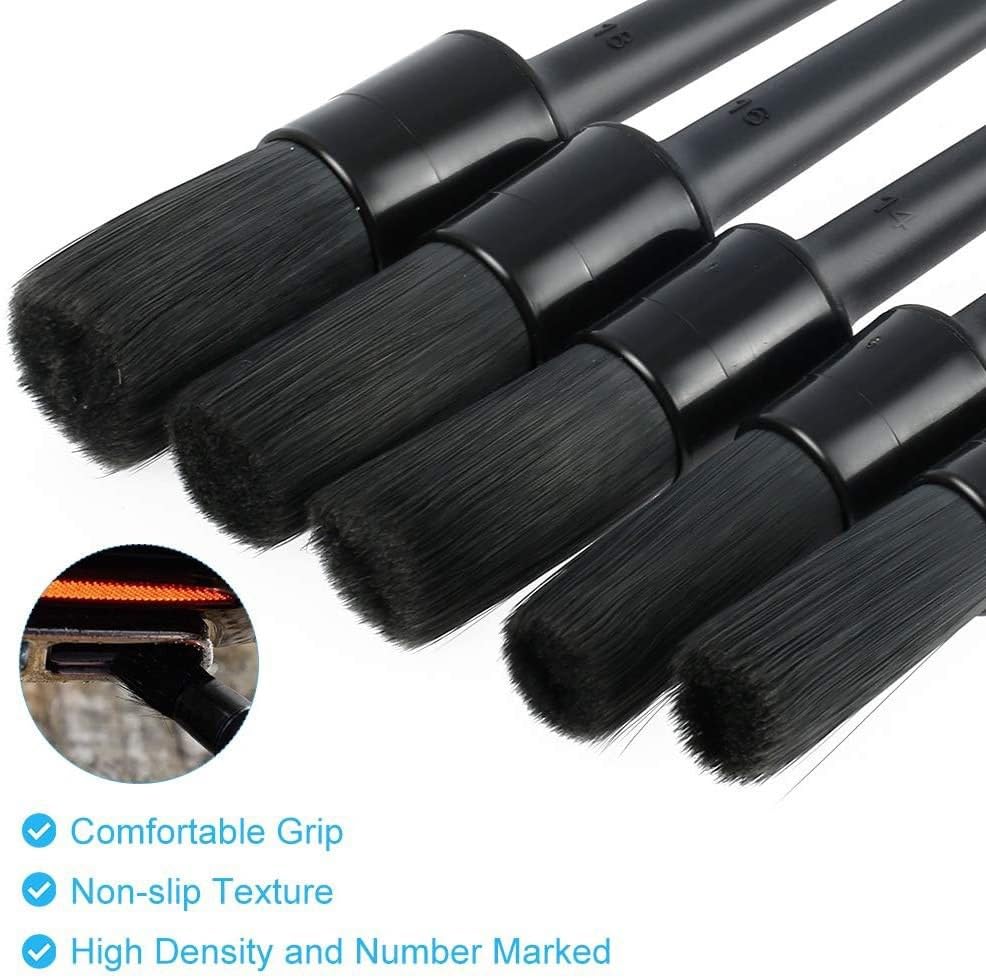 10Pcs Car Detailing Brush Set, Car Detailing Kit,Car Dashboard Cleaning Soft Brush, Suitable for Cleaning Internal Brush Panels, Vents, Leather, and Computers. - color: Black