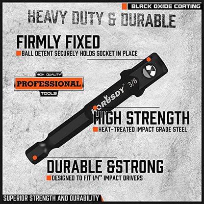 HORUSDY 7 Piece Impact Sockets Adapter Set, Hex Shank Socket to Drill Adapter 1/4" 3/8" 1/2", Cr-V Steel Impact Driver Wrench Socket Reducer Set - style: 7-PCS Adapter Set