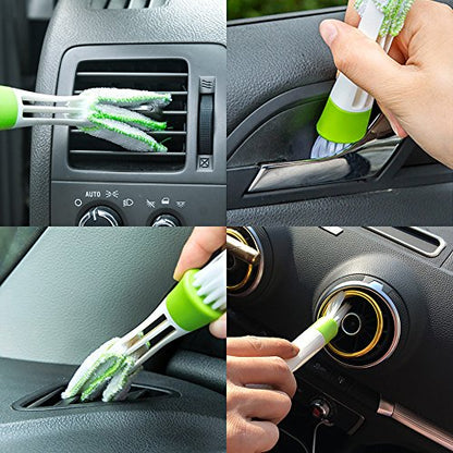 Mini Duster for Car Air Vent, SENHAI Set of 6 Automotive Air Conditioner Cleaner and Brush, Dust Collector Cleaning Cloth Tool for Keyboard Window Leaves Blinds Shutter