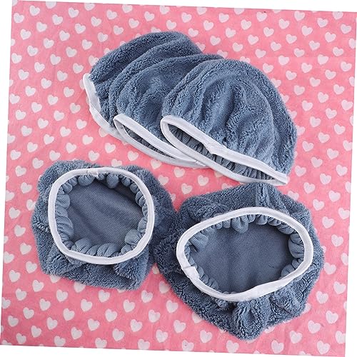 5-Piece Coral Fleece Car Polishing Waxing Bonnet Set 9-10 Inch Soft Grip Pads for Dual-Action Polishers for Auto Detailing and Buffing