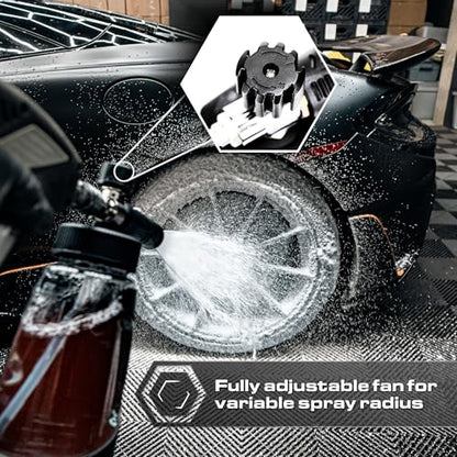 Blackline® Ultra Foam Cannon, Adjustable Snow Foam Lance for Pressure Washer, Heavy-Duty Car Wash Foam Cannon with 1/4" Quick Connect, Wide Mouth Bottle, High-Output Thick Foam Spray - style: Foam Cannon Ultra