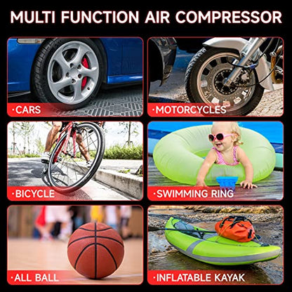Car Battery Jump Starter with Air Compressor Portable Tire Inflator,260PSI 1000Amp Battery Booster Jumper Box(Up to 5L Gas or 5L Diesel) Power Station 12V DC Outlet USB Port,LED Light - style: HH635