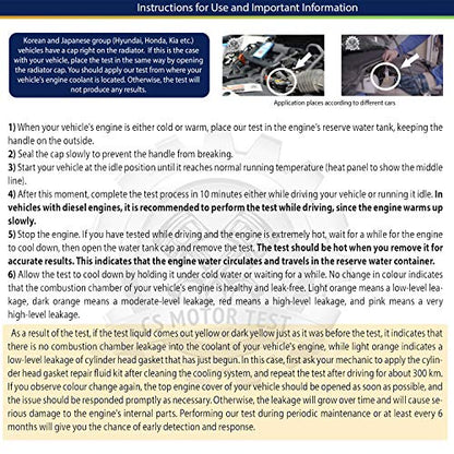CS Engine Combustion Real-TIME Leak Tester - Cylinder Head Gasket CO2 Head Tester - Test While Driving - Petrol Diesel Gas - Engine Under Load Head Gasket Test Kit- 10 PCS in a Box