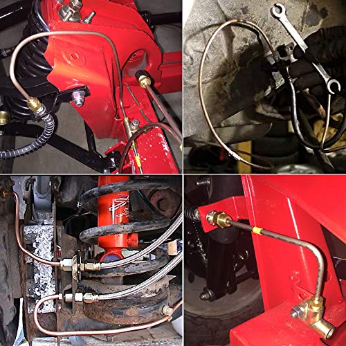 MuHize Brake Line Tubing Kit 3/16 + 1/4" 25Ft Copper Coated Alloy Steel | Anti-Rust, Dual Size 3/16 & 1/4" Roll, for Cars Trucks SUV, Hydraulic Fuel & Transmission Line Replacement - color: Gold