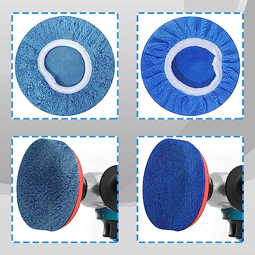 Buffing Bonnets Kit - 12pcs Polishing Bonnets for 9-10 Inch Orbital Buffer Polisher - color: 9-10inch-12pcs 4colors