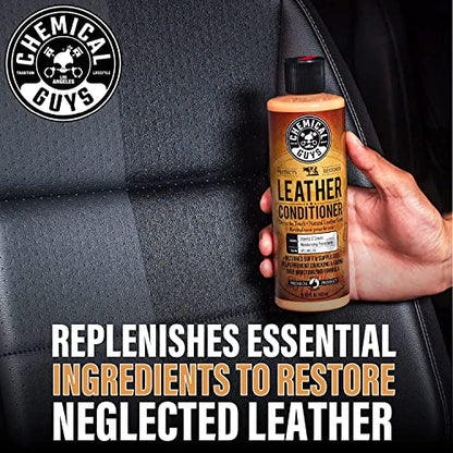 Chemical Guys SPI1091601 Leather Cleaner and Conditioner Leather & Interior Care Bundle + SPI22016 Total Interior Cleaner & Protectant, Safe for Cars, Home, Office, & More (16 fl oz) 3 Items - style: 16 Fl Oz KIT + Total Interior