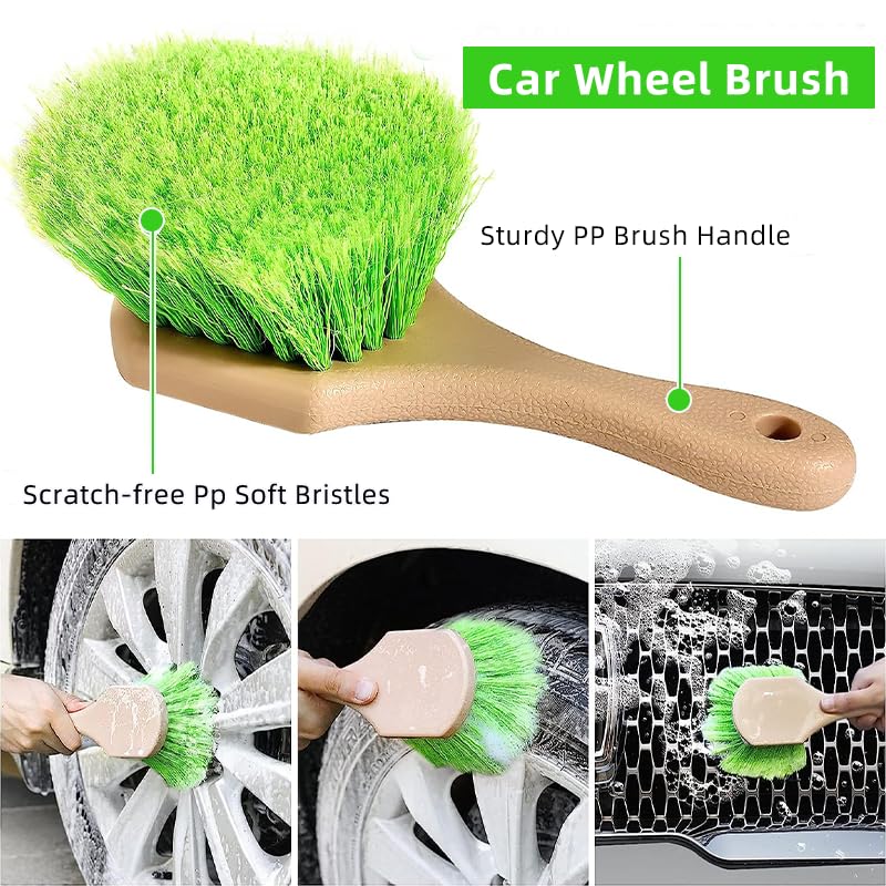 62" Car Wash Brush with Long Handle Chenille Microfiber Car Wash Mop Mitt, Wheel Brush, Windshield Window Squeegee, Car Duster Microfiber Towel, Gloves, Drill Brush, for Cleaning Cars RV Truck Boat - size: 14 Pack