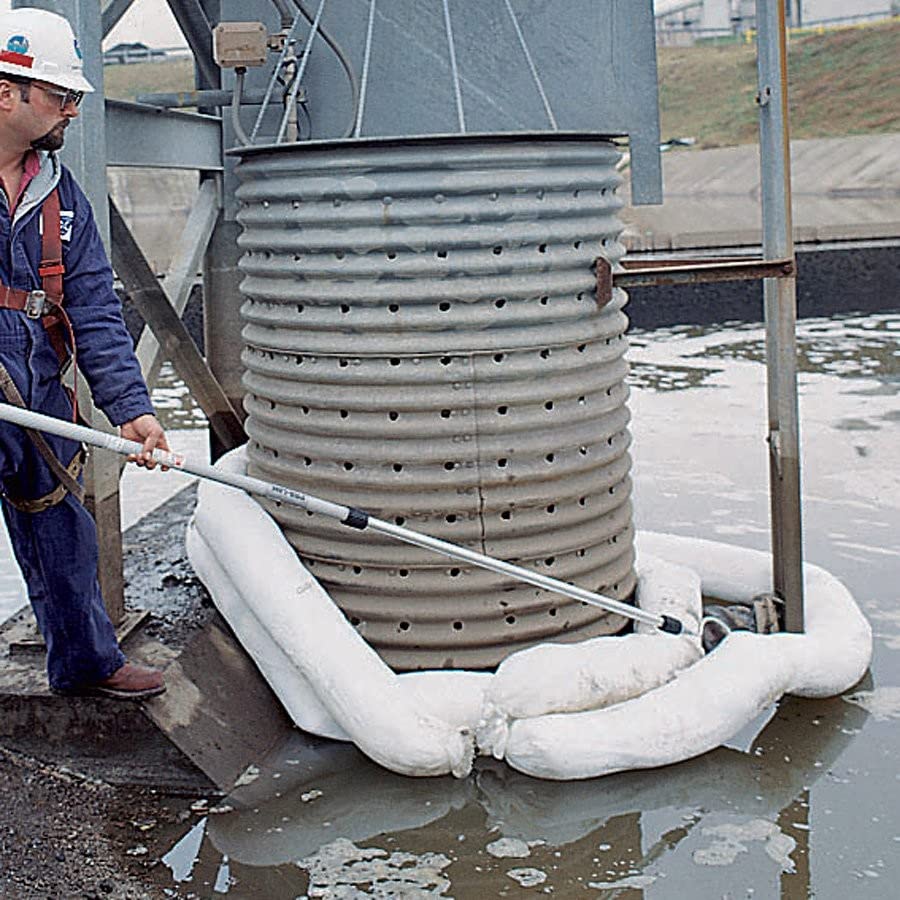 PIG Oil Boom - Oil-Only Absorbent Boom - 8 Pack - 3" x 10' Boom - Absorbs up to 2 gallons per Boom - BOM406 - size: 3" x 10'
