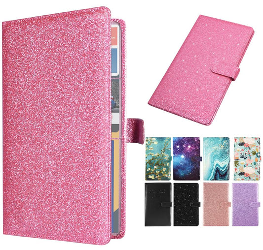 DMLuna Car Registration and Insurance Holder, Leather Vehicle Card Document Glove Box Organizer, Auto Truck Compartment Accessories for Essential Information, Driver License Cards, Glitter Pink - color: Glitter Pink, size: Magnetic Closure Style