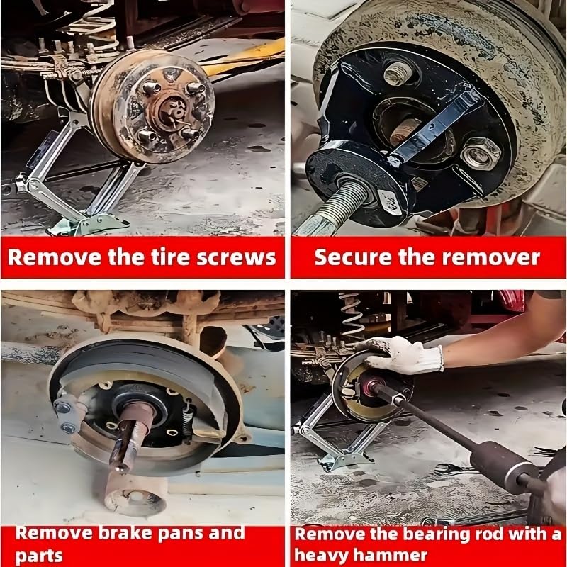 Wheel Hub Puller Tool Axle Bearing Removal Kit for Car Truck | Hub installer, vehicle maintenance, auto repair, bearing removal, shop use, car and truck service