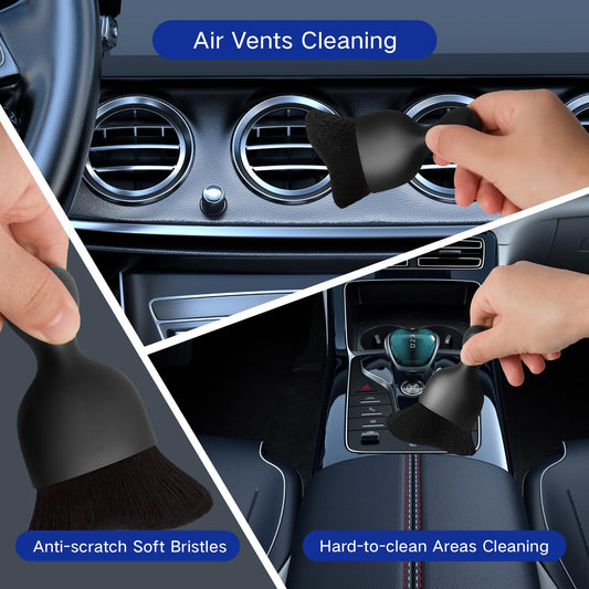 Qydipclin 7pcs Windshield Cleaner Tool Car Window Cleaning Wash Kit with 4 Reusable Microfiber Pads 1 Spray Bottle and Extendable Handle Auto Glass Wiper Kit, Blue - color: Blue